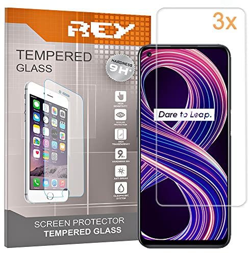 3X Protector Pantalla para REALME 8s 5G - 6s - 6, Cristal Vidrio Templado Premium