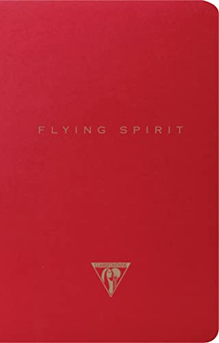 Clairefontaine 106506C - Flying Spirit Red, Notizbuch mit Fadenbindung 11x17 cm, 48 Blatt liniert elfenbein 90g, Motive sortiert, 1 Stück