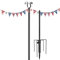 Urban Deco New Upgrade String Light Poles, 4 Prong Christmas Light Hanging Pole, Portable Flag Pole for Yard Weather Resistant Poles for Outdoor String Lights, Black Christmas Light Pole (1 Pack)