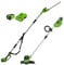 Greenworks 40V 30cm Cordless Grass Trimmer, Pole Hedge Trimmer/Polesaw with 2Ah Battery and Charger