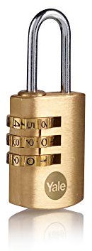 Yale Y150B/22/120/1/B 40mm Combination Padlock pk 1 Box, Brass-Plastic Packaging, 22mm