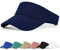 FCHUI Sun Visor Cap - Women Ponytail Baseball Cap for Women and Ladies, Long Peak Thicker Sweatband Adjustable Hat for Golf Cycling Fishing Tennis Running Jogging Visor Hats for Men (Navy)