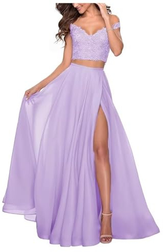 BessDress Zweiteilige Ballkleider Lang Formell für Damen Teenager Heimkehr Abschlussfeier Party BD450, 32