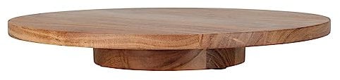 Spetebo Plato giratorio de madera de acacia natural – 37 cm – Plato giratorio de madera maciza – Plato decorativo de madera para servir especias