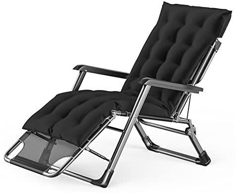 BUJOG Sonnenliege Liegestuhl Gartenstuhl Schwerkraftstuhl Outdoor Indoor Camping Klappbare Liege Verstellbare Rückenlehne Mit Kissen Für Terrasse Pool Strand Stahlrahmen Atmungsaktives Gewebe (Far