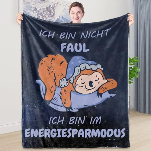 Faultier Decke Geschenk für Tochter, Kuscheldecke Flauschig An Meinen Sohn, Super Weich Warme Personalisierte Deutsch Decke Beste Geburtstag, Weihnachten Geschenke Wohndecke