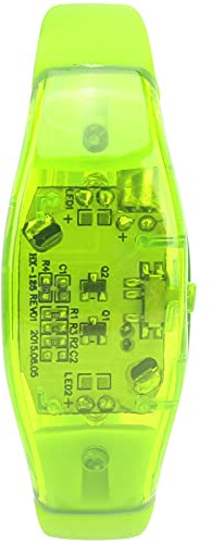 Cryfokt Sound Control LED-Armband, Nachtlauf, Einfach an- und Auszuziehen, Sprachaktiviertes Blinkendes Armband für Bühne, Musikkonzert, Party (Green)