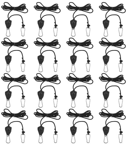 JMIATRY Lot de 12 Sangle a Cliquet, Tendeur Voile Ombrage, Corde à Cliquet avec Crochet pour Suspendre Lampes, Plantes, Tentes (Noir)
