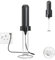 ELMWAY Rechargeable Milk Frother – Handheld Coffee Frother & Electric Foam Maker with Stainless Steel Whisk, Drink Mixer for Lattes & Cappuccinos, Charging Stand & Wall Mount – Black