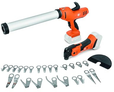 FEIN Autoglaser-Set AKP 18-600 AS (Akku-Kartuschenpresse + Akku-MultiMaster + 50 universelle Schneidmesser) Nr. 71902460000