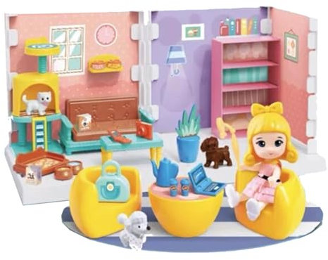 【𝙋𝙧𝙞𝙢𝙚 𝘿𝙚𝙖𝙡】 Premium Pocket Miniatur Puppenhaus Wohnzimmer mit Möbel und Minifigur - Siehe Video