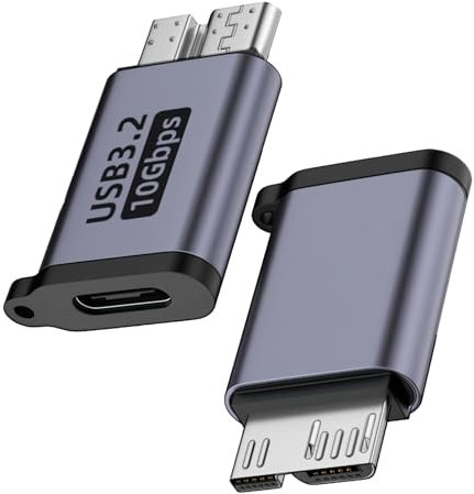 10Gbps USB C a Micro B Cable, 2PCS Tipo C a Micro B Cable Disco Duro Externo, Cable Pasar Archivos de Movil a Disco Duro Compatible con Toshiba,HDD,Seagate,WD,Galaxy S5 Note 3,HDD etc