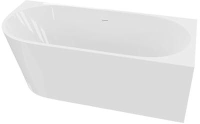 LAVITA Freistehende Eckbadewanne Links Caldera 1600 Acryl 160x75x58 cm Badewannen Rechteckige Form Moderne Acryl-Wanne Freistehend 2 Personen 250 L Antimikrobielle Beschichtung Weiß Glanz