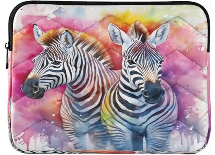 MCHIVER Colorful Zebra Laptop Sleeve Case 13.3 Inch Laptop Cover Bag Lightweight Computer Protective Case for Notebook Tablet