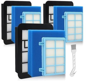 CEPAIXN Ersatzfilterset kompatibel for Philips PowerPro FC8010/01 FC9331 FC9332 FC9555, FC9556. Kompakter und aktiver Staubsauger