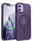ORETECH Magnética para Funda iPhone 12, Funda iPhone 12 Pro, Compatible con mag-Safe, con [2X Protector de Pantalla] Antichoque Antigolpes Translúcida Mate Trasera Carcasa iPhone 12,Púrpura Profundo