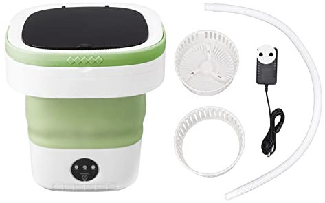 Hztyyier Lavadora Portátil Plegable Compacta Mini Lavadora de Cubos Función de Secado en Secadora Suave para Uso Doméstico y Dormitorio (Green)