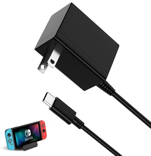 39 W Charger for Nintendo Switch Support with Nintendo Switch,Switch OLED, Switch Lite. Switch Dock/Station Switch Pro Controller Portable Switch Accessories 15V/2.6A AC Adapter (Support TV Mode)