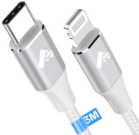 Aioneus USB C Lightning Kabel 3M, [Certifié MFi] Lightning Kabel USB C Nylon iPhone Ladekabel USBC auf Lightning kabel Charge Rapide Power Delivery für iPhone 14/14 Pro/14 Pro Max/13/12/11