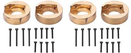 Drfeify Poids en Laiton pour Jante de Voiture RC, 2 Paires, Interne, 1/10 | Réduit vibrations et déséquilibre, améliore traction et stabilité pour grimpeurs 1/10, design interne discret