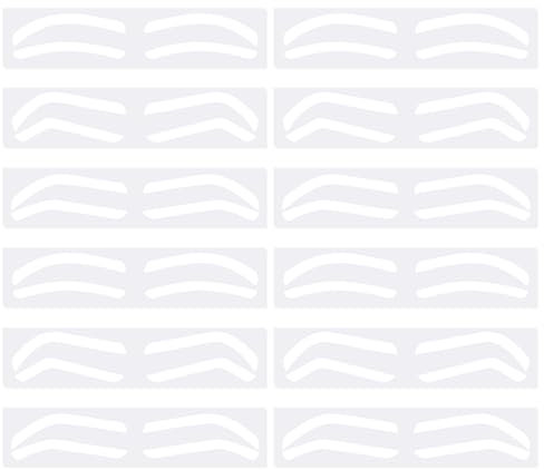 Tyqour 12 Paare Augenbrauen Schablone Set Augenbrauen Shaper Kit Airbrush Eyebrow Stickers Für Augenbrauen, Weiche Eyebrow Stencil Selbstklebend Augenbrauen Schablone für Anfänger