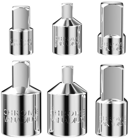 MeoZynxadril 6 Piezas Adaptador Carraca, Set Chiavi a Cricchetto, Adaptadores de Vaso, 3/4 a 1/2, 1/2 a 3/4, 1/4 a 3/8, 3/8 a 1/4, 1/2 a 3/8, 3/8 a 1/2, para Carraca, Tuerca, Llaves de Vaso