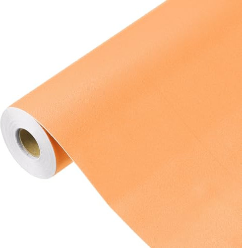 sourcing map Papier peint orange à décoller et à coller, papier peint autocollant en vinyle de couleur unie, décoration murale pour revêtement mural, 1499,6 x 40,9 cm
