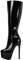 blingqueen Plateau Stiefel für Damen Stiletto Stretch Boots Knee High Heels Lackleder Schwarz 39 EU