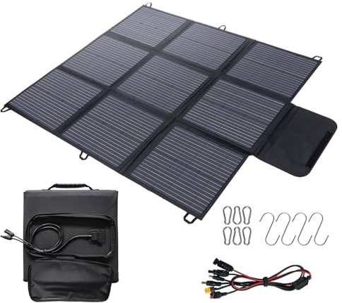 Panel solar plegable de 200 W, cable de 3 m, 22% de eficiencia de conversión, IP67 impermeable, cargador solar portátil para camping, exteriores
