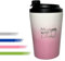 MugLife Thermobecher, Coffee to go, Kaffeetasse, Edelstahl, 350ml, farbverlauf Pink, extra Dichtring