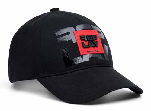 Replay Herren Cap mit Logo-Badge, Black 0098 (Schwarz), Einheitsgröße