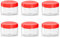 ANGIX 6 x 50ml Plastic Storage Jars & Canisters with Screw Top Lids, Airtight Food Storage Containers for Kitchen, Food, Spices, Herbs & Sweets, Clear Canister Pots