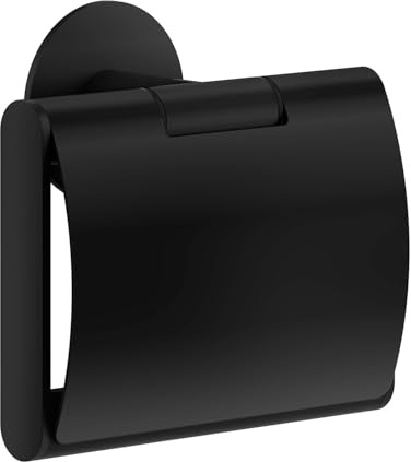 Smedbo Dot Toilettenpapierhalter mit Deckel - Schwarz [TB3414] - Toilettenpapierhalter