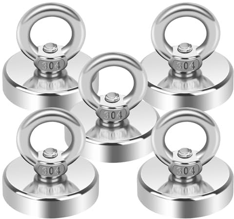 Teokantz 5 PCS Ø 32mm Neodymium Magnets, Strong Magnet 36KG/79LBS, Magnetic Hooks, Strong Magnets Heavy Duty