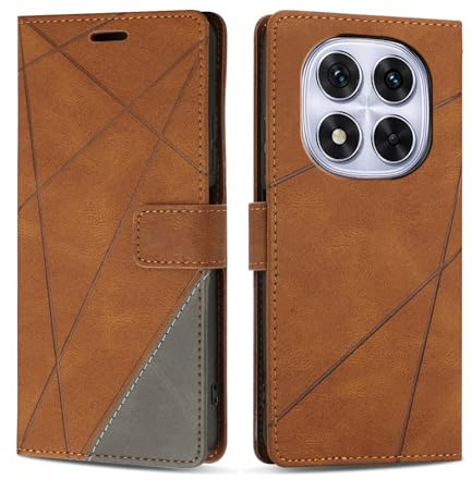 SONWO Coque pour Redmi Note 14 Pro 5G / Redmi Note 14 Pro Plus 5G / Xiaomi Poco X7 5G, Protection Housse Etui en Cuir PU Portefeuille avec Emplacements Cartes pour Redmi Note 14 Pro 5G, Marron