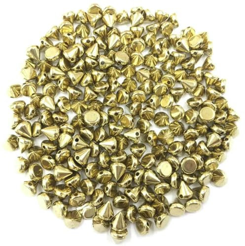 Vergoldete Kegel-Acrylnieten, Spike-Nieten, Abstandsperlen, Kleidungsstück für Schmuck, DIY, Kleidung, Taschen, Kleider, Hüte, 6 mm, 100 Stück/200 Stück – 200 Stück