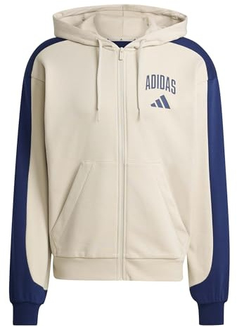 adidas Collegiate Fleece Full-Zip Pista con Cappuccio Uomo (Pacco da 1)