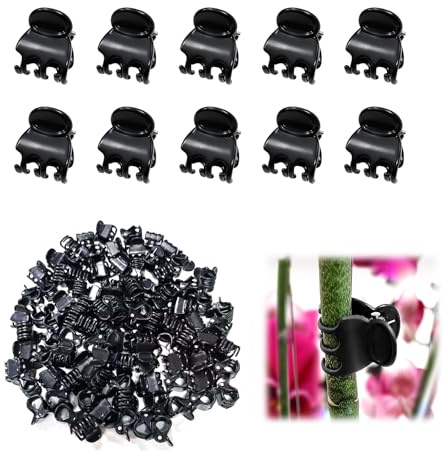 100 Stück Pflanzenclips für Orchideen, Verstellbare Klammern aus robustem Kunststoff zur Unterstützung von Pflanzenstängeln Wiederverwendbare Clips für Orchideen, Tomaten und andere Kletterpflanzen ﻿