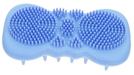 ZUNOXAZ Silikon badbürste mit Doppelseitigem Massagekopf Weicher Handheld Körper Kopfmassage scrubber Sanftes Peeling für Empfindliche Haut Flexibel und Vielseitig für Dusche und