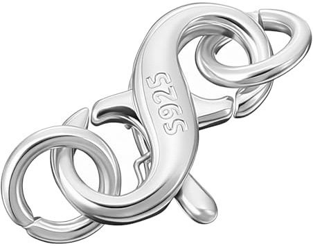 Necklace Clasp 925 Sterling Silver Necklace Bracelet Extender Double Opening Lobster Clasps Bracelet Clasps and Closures Jewelry Clasp for Jewelry Making Repair Necklaces Connector for DIY
