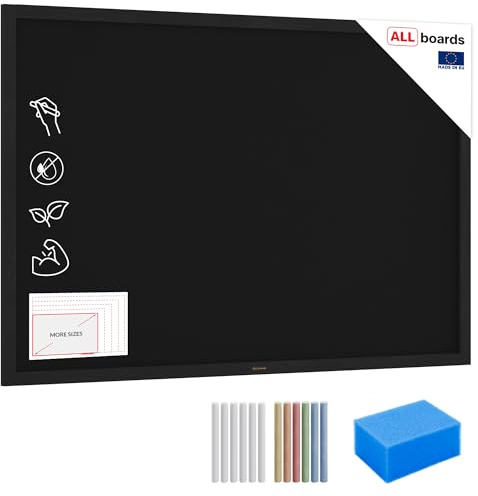 ALLboards Kreidetafel mit schwarzem lackiertem Holzrahmen 150x100cm, Schwarz, Schreibtafel, Kreide, Kreidetafel wand, Tafel gastronomie, Wandtafel für Gastronomie