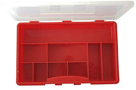 netproshop Sortimentskasten rot 9 Fächer 275x180x41mm