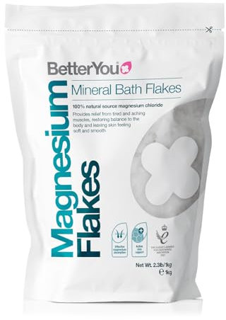 BetterYou Magnesium Original-Badeflocken, Natürliche Zechstein-Magnesiumquelle, Mineralische Badeflocken, Reinigendes Badesalz, Vegan & ohne Palmöl, 1 kg