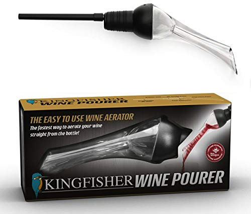 Bar Amigos ® Kingfisher Aerator Pourer Wine Aeration Spout Bottle Pouring Taste Enhancer Gadget - Fits To Your Bottle of red of white With Ease - Perfect Drinking Gift