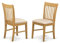 East West Furniture NFC-OAK-C Norfolk Küchen-Esszimmerstühle, Leinenstoff, gepolstert, Holzstühle, 2er-Set, Eiche