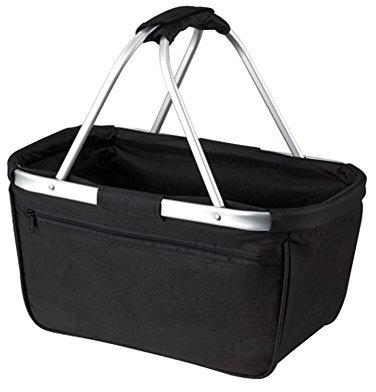 HALFAR® HF3939 Shopper Basket Einkaufskorb Korb mit Aluminiumgestäng faltbar , Farbe:Black