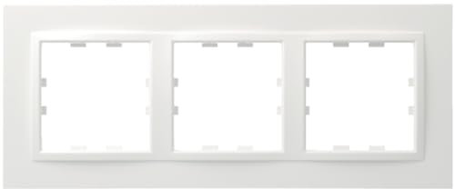 plaque 3 postes horizontal 71mm hager kallysta épure blanc névé