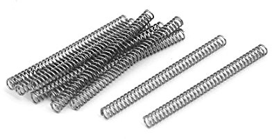 sourcingmap Compression Spring,304 Stainless Steel,3mm OD,0.4mm Wire Size,40mm Free Length,Silver Tone,10Pcs