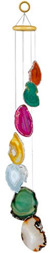 mookaitedecor Achat Windspiel Mobile, Kristall Stein Wind Chimes für Haus Garten Terrasse Indoor Outdoor Dekor