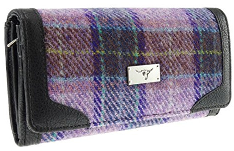 Glen Appin Harris Tweed Ladies Bute Fold-Over Purse LB2000 (Colour 34 Lilac Check)